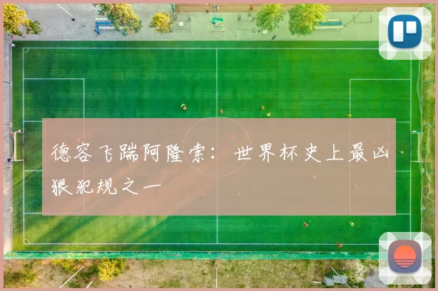 德容飞踹阿隆索：世界杯史上最凶狠犯规之一